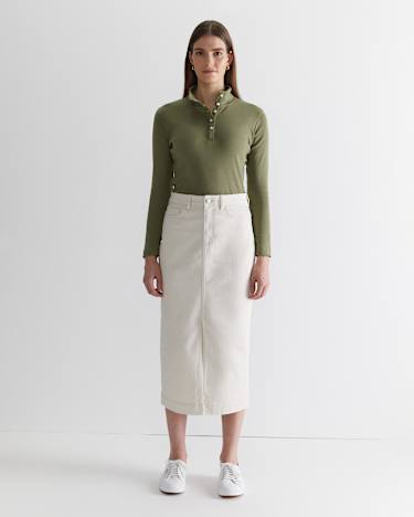 Gabi Midi Skirt in ECRU