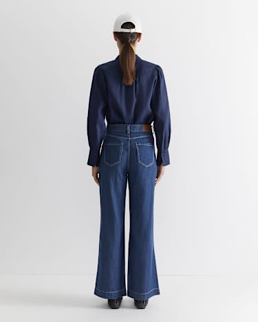 Tuva Denim Wide Leg Pant in DENIM