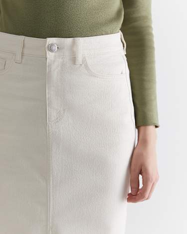 Gabi Midi Skirt in ECRU