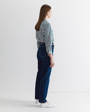 Serena Stripe Shirt in WHITE/GREEN
