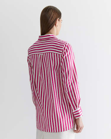 Serena Stripe Shirt in WHITE/PINK