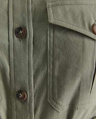 Rosa Belted Shirt Dress in KHAKI