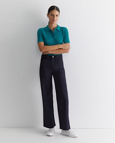 Evie Wide Leg Pant in CLASSIC NAVY