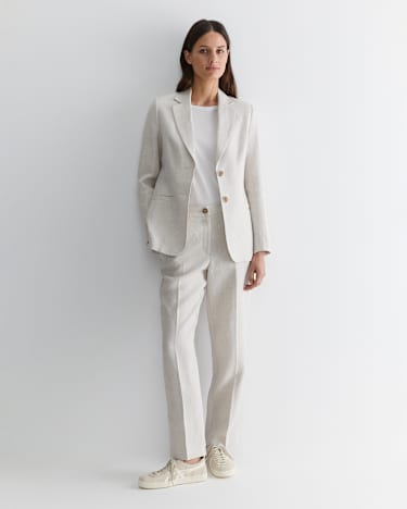 Freya Linen Blazer in STRING