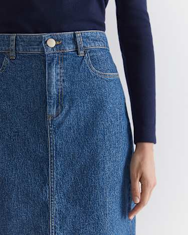 Brodie Denim Skirt in MID WASH