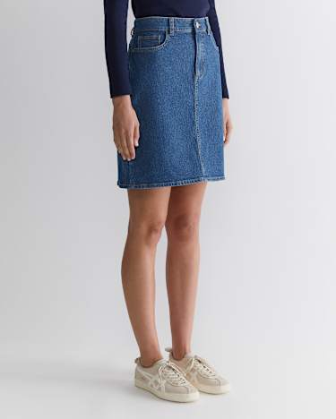 Brodie Denim Skirt in MID WASH
