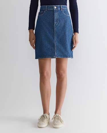 Brodie Denim Skirt in MID WASH