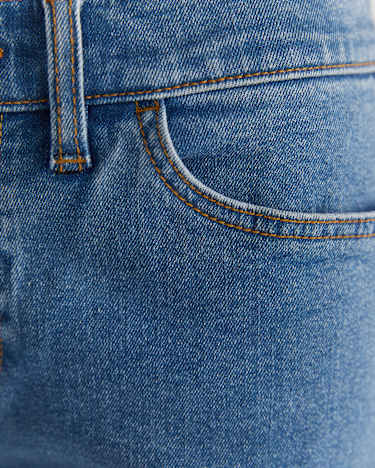 Simone Straight Jean in MID WASH