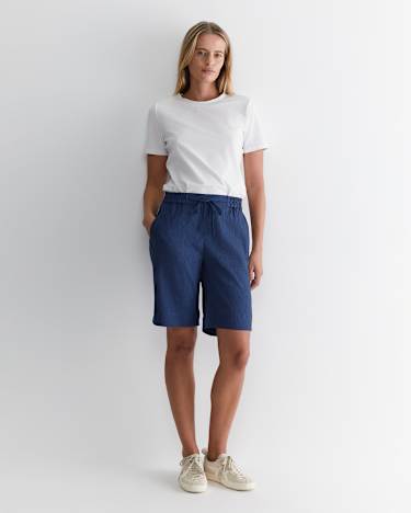 Rosa Linen Short in INDIGO