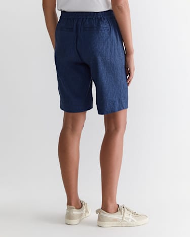 Rosa Linen Short in INDIGO