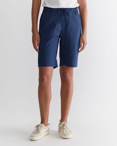 Rosa Linen Short in INDIGO