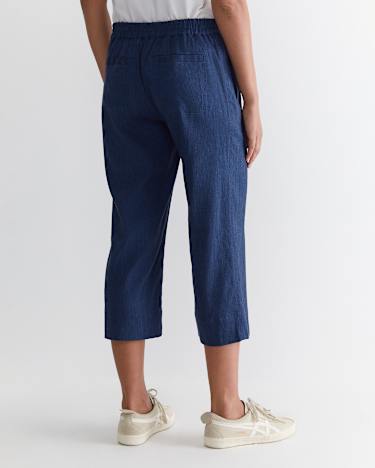 Rosa Crop Linen Pant in INDIGO