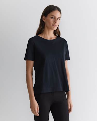 Mercerised Cotton Tee in BLACK