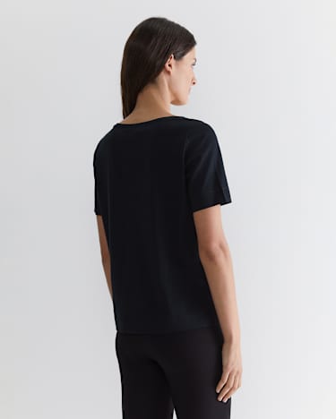 Mercerised Cotton Tee in BLACK