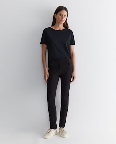 Mercerised Cotton Tee in BLACK