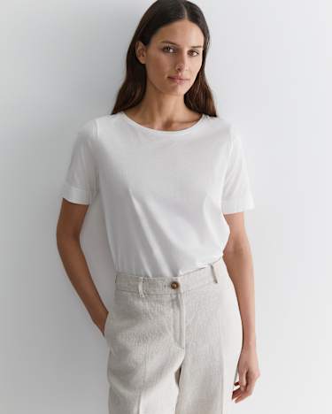 Mercerised Cotton Tee in WHITE