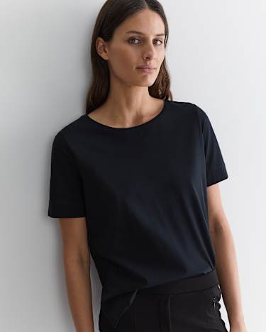 Mercerised Cotton Tee in BLACK