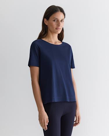 Mercerised Cotton Tee in NAVY