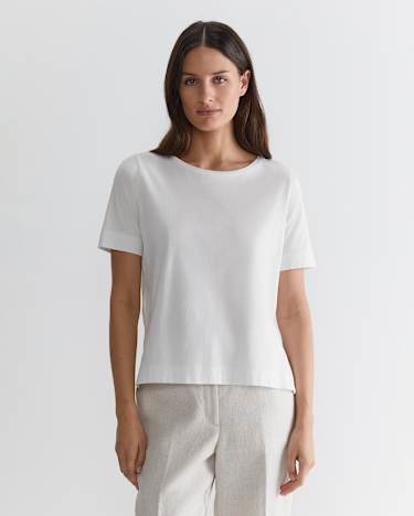 Mercerised Cotton Tee in WHITE