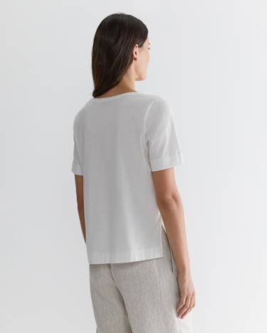 Mercerised Cotton Tee in WHITE