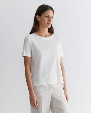 Mercerised Cotton Tee in WHITE