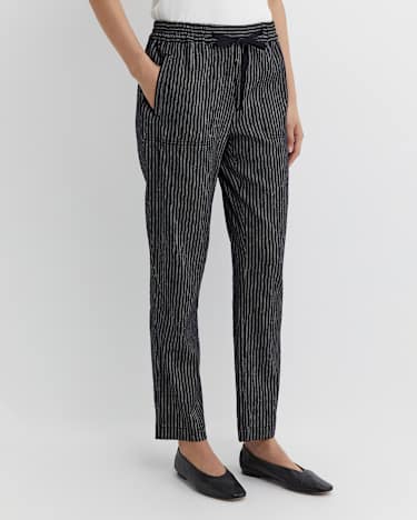 Rosa Stripe Linen Pant in NAVY/WHITE