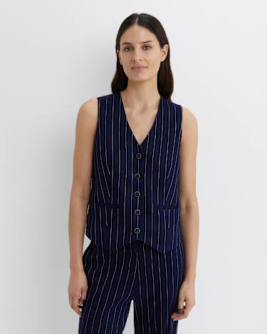 Brianne Stripe Vest in NAVY/WHITE