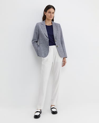 Stevie Textured Blazer in NAVY/WHITE