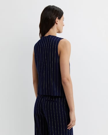 Brianne Stripe Vest in NAVY/WHITE