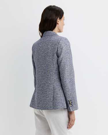 Stevie Textured Blazer in NAVY/WHITE