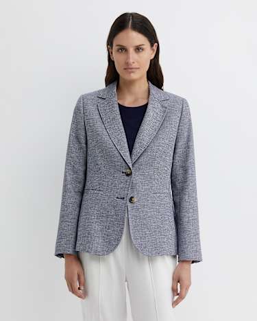 Stevie Textured Blazer in NAVY/WHITE