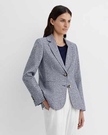 Stevie Textured Blazer in NAVY/WHITE