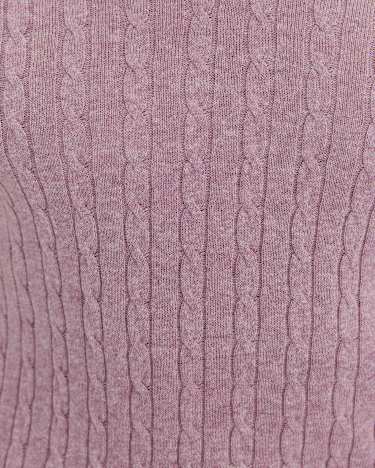 Murrinar Cable Knit Polo in PINK MELANGE