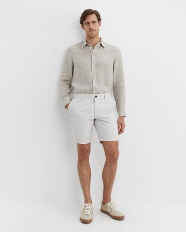 Long Sleeve Linen Shirt in BARLEY