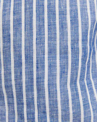 Chalmers Long Sleeve Stripe Linen Shirt in BLUE/WHITE