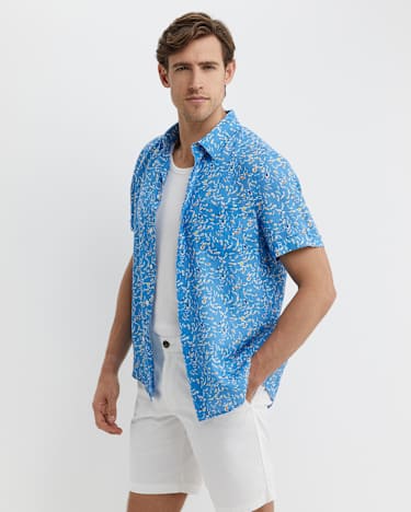 Bay Short Sleeve Liberty Shirt in BLUE MULTI