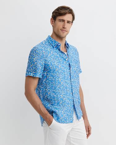 Bay Short Sleeve Liberty Shirt in BLUE MULTI