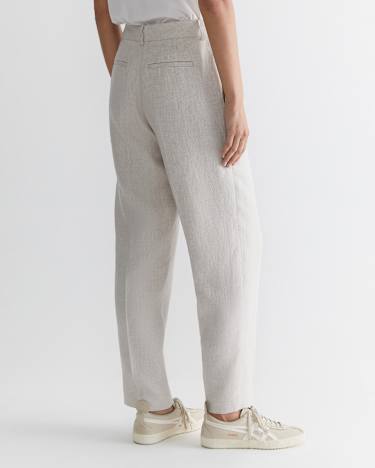 Freya Straight Linen Pant in STRING
