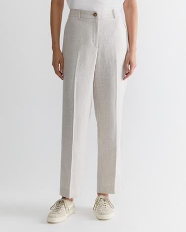 Freya Straight Linen Pant in STRING