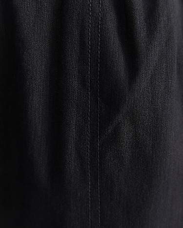 Rosa Crop Linen Pant in BLACK