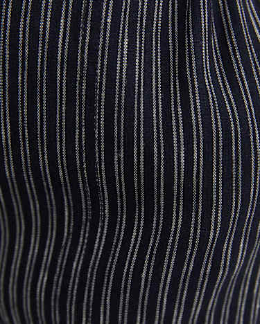 Rosa Stripe Crop Linen Pant in NAVY/WHITE
