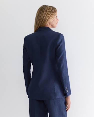 Freya Linen Blazer in NAVY