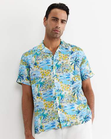 Vic Short Sleeve Liberty Cuban Shirt in MULTI