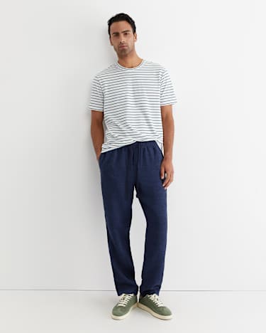 Caffery Yarn Dyed Linen Pant in NAVY
