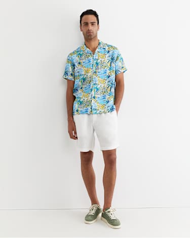 Vic Short Sleeve Liberty Cuban Shirt in MULTI