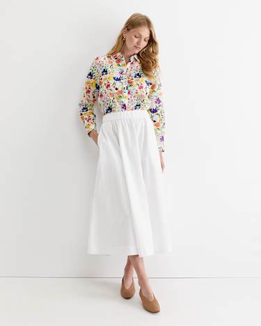 Lou Cotton Silk Shirt in WHITE MULTI