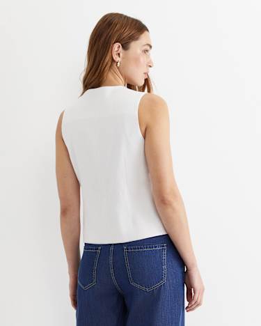 Brianne Linen Vest in WHITE