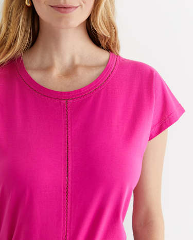 Miranda Stitch Tee in BERRY
