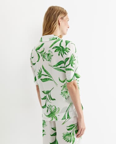Botanical Silk Shirt in GREEN MULTI
