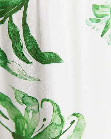 Botanical Silk Wide Leg Pant in GREEN MULTI